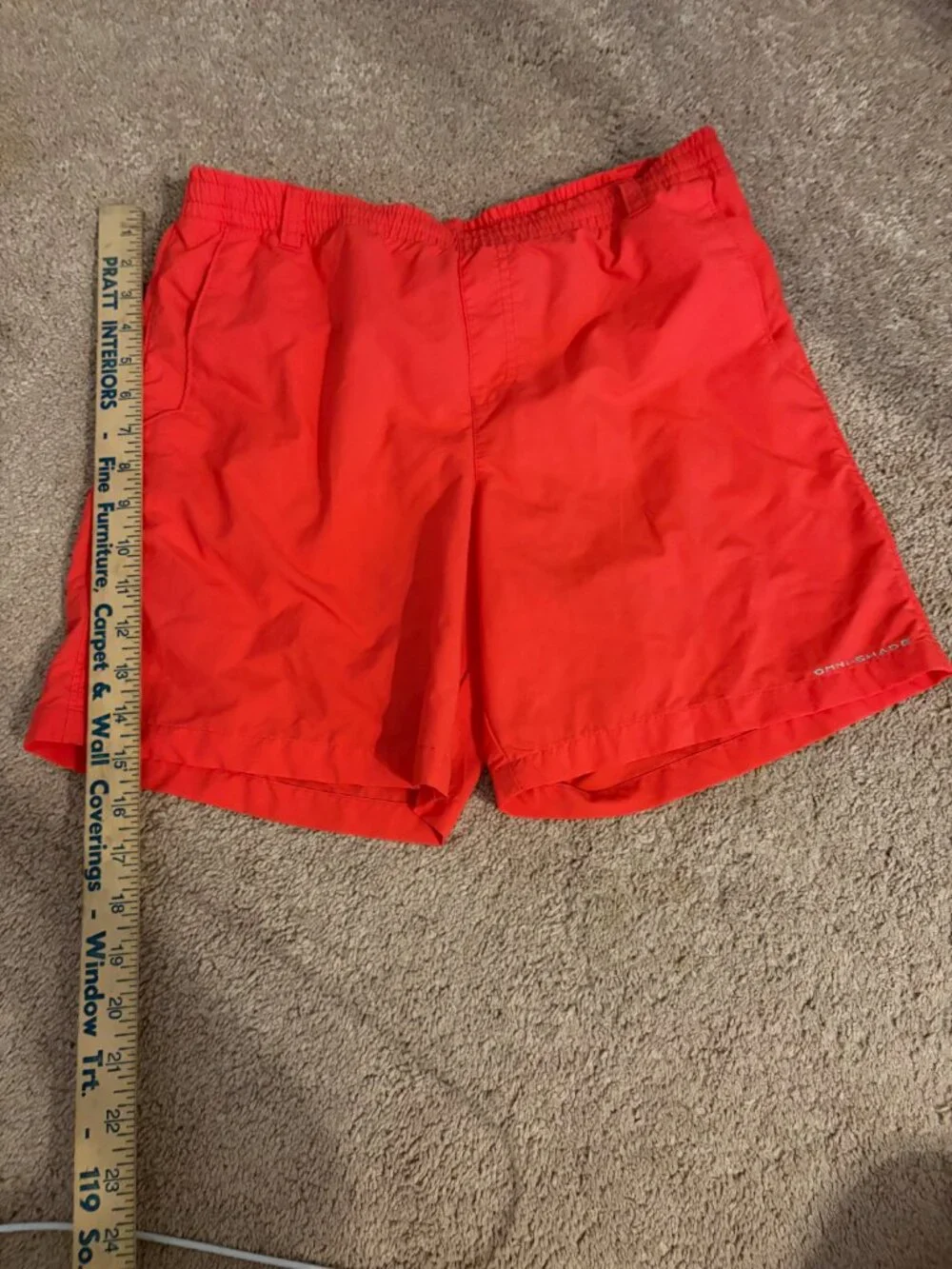 Columbia Boys XL 18/20 Omni-Shade Orange Swim Trunks Board Shorts